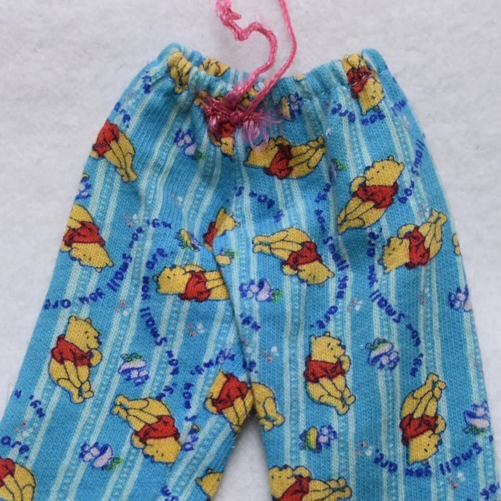 Vintage Mattel Barbie Doll Winnie the Pooh Replacement Pajama Pants PJ Disney - Picture 2 of 7